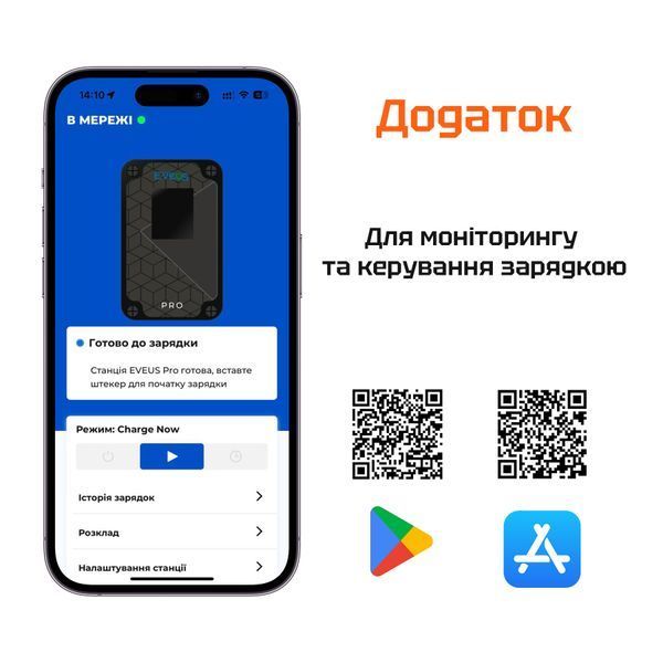 Зарядка для електромобіля Tesla Eveus Pro 7квт 32А Wi-Fi
